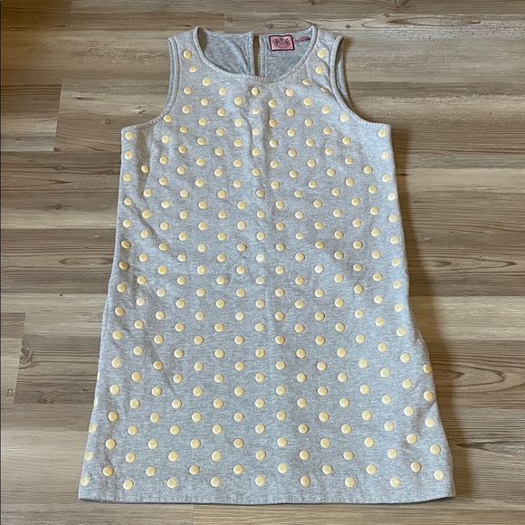 Juicy Couture Studded Sleeveless Sweatshirt Dress Gray M Retro Pockets Comfy - Picture 2 of 10